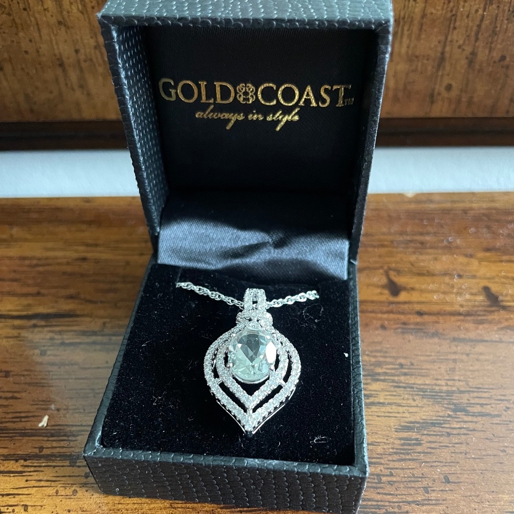 Gold Coast Silver Necklace with Gems, Jewelry